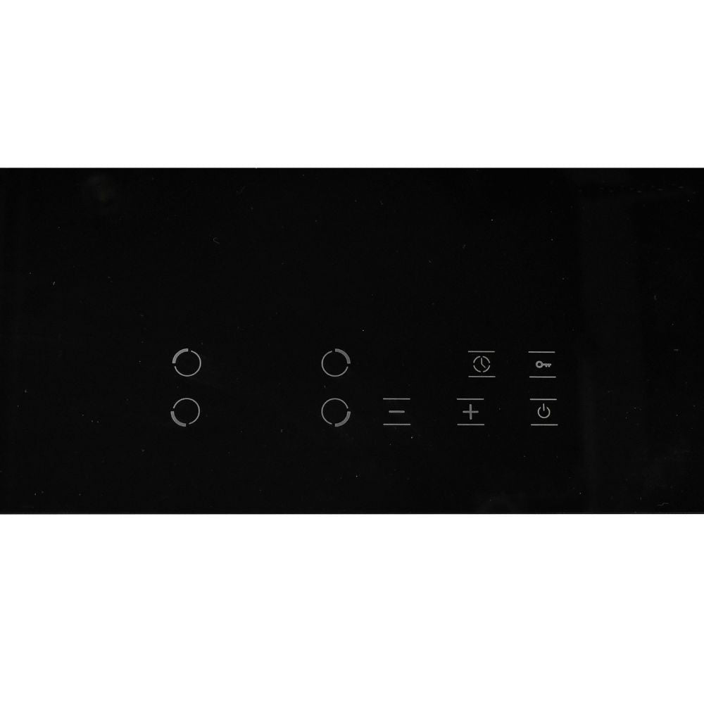 samet piano cottura induzione etna60 f 4 zone 60 cm, dettaglio del pannello touch e zone di cottura
