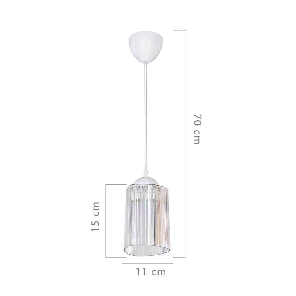 lampada da soffitto optical mdl3749 con paralume triangolo in plastica ambrato, cavo regolabile per adattarsi a soffitti di diverse altezze