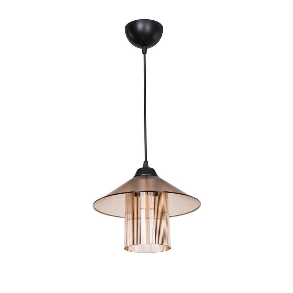 lampada da soffitto inka asz1464 con paralume in plastica ambrata, lampada a sospensione con luce diretta, perfetta per tavolo da pranzo o cucina