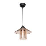 lampada da soffitto inka asz1464 con paralume in plastica ambrata, lampada a sospensione con luce diretta, perfetta per tavolo da pranzo o cucina