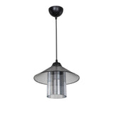 lampada da soffitto inka asz1463 con paralume in plastica fumé, lampada a sospensione con luce diretta, perfetta per tavolo da pranzo o cucina
