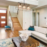 lampada a sospensione gezegen asz0986 3 luci metallo nero e corda, cavo regolabile per adattarsi a soffitti di diverse altezze