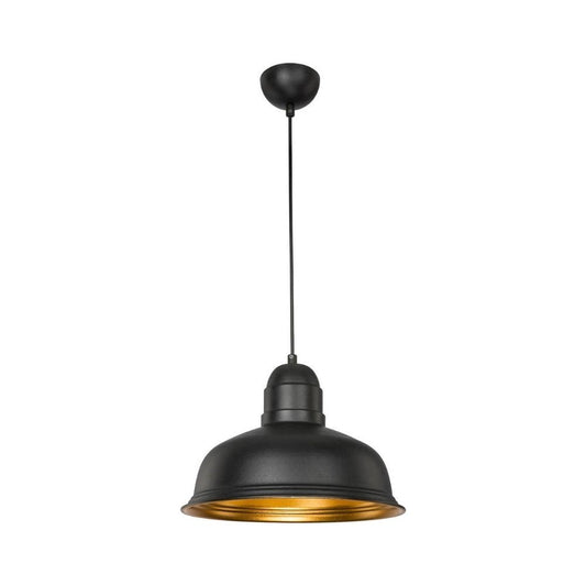 lampada a sospensione kumbet mdl3053 metallo nero interno oro, lampada a sospensione con luce diretta, perfetta per tavolo da pranzo o cucina