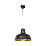 lampada a sospensione kumbet mdl3053 metallo nero interno oro, lampada a sospensione con luce diretta, perfetta per tavolo da pranzo o cucina