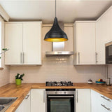 lampada a sospensione leda asz1338 in metallo nero, lampada sospesa ideale per open space, cucine e soggiorni