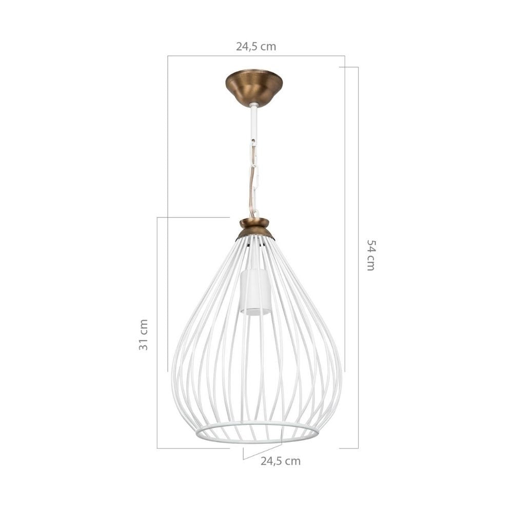 lampada a sospensione ciondolo umay asz1314 metallo bianco, ambientazione moderna con punto luce centrale sopra il tavolo