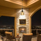 lampada a sospensione boston mdl3554 con diffusore vetro fumè, cavo regolabile per adattarsi a soffitti di diverse altezze