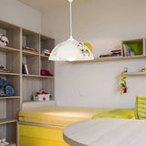 lampada per cameretta mufi mdl4164 vetro bianco con disegni, cavo regolabile per adattarsi a soffitti di diverse altezze