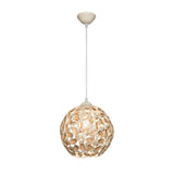 lampada a sospensione badem asz0993 in vetro soffiato, vista dal basso del paralume in metallo, vetro o tessuto