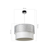 lampada a sospensione polo mdl2355 in tessuto grigio, ambientazione moderna con punto luce centrale sopra il tavolo