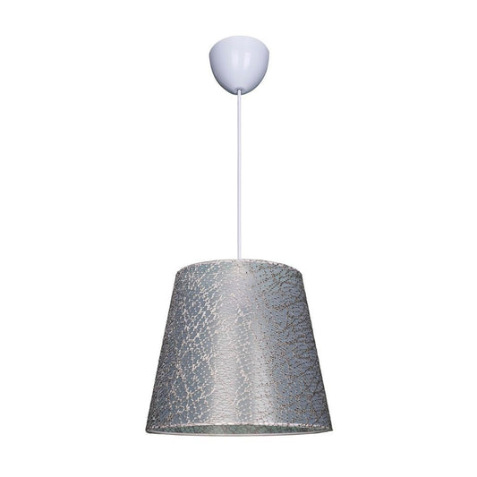 lampada a sospensione conic asz0777 in tessuto grigio, lampada a sospensione con luce diretta, perfetta per tavolo da pranzo o cucina