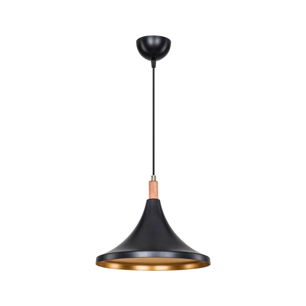 lampada a sospensione kano nero oro asz1564, lampada a sospensione con luce diretta, perfetta per tavolo da pranzo o cucina