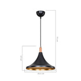 lampada a sospensione kano nero oro asz1564, ambientazione moderna con punto luce centrale sopra il tavolo