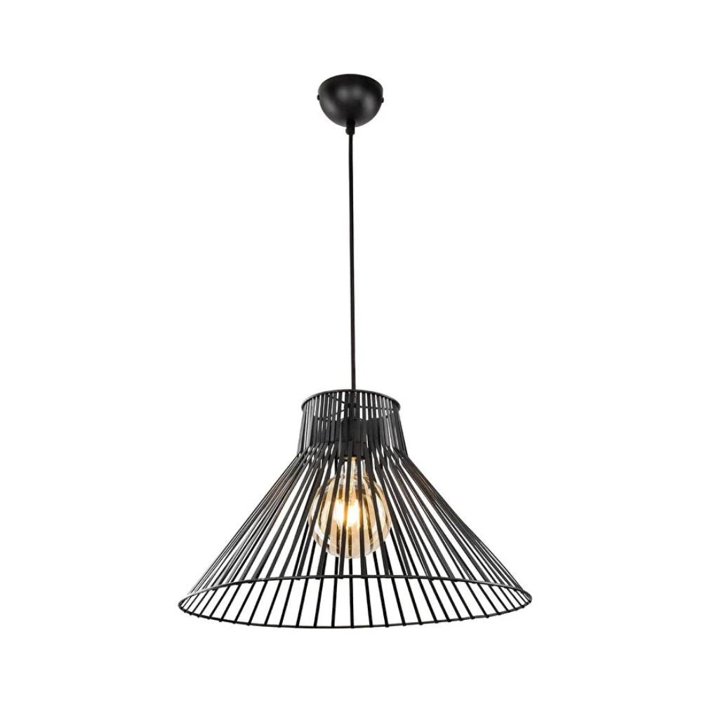 lampada a sospensione panama mdl4135 filo metallico nero, lampada a sospensione con luce diretta, perfetta per tavolo da pranzo o cucina