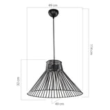 lampada a sospensione panama mdl4135 filo metallico nero, cavo regolabile per adattarsi a soffitti di diverse altezze