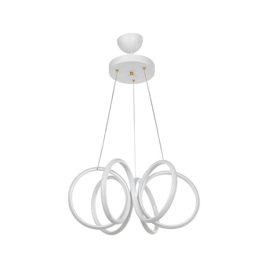 lampada a sospensione led ilya forma spirale bianca mdl4439, lampada a sospensione con luce diretta, perfetta per tavolo da pranzo o cucina