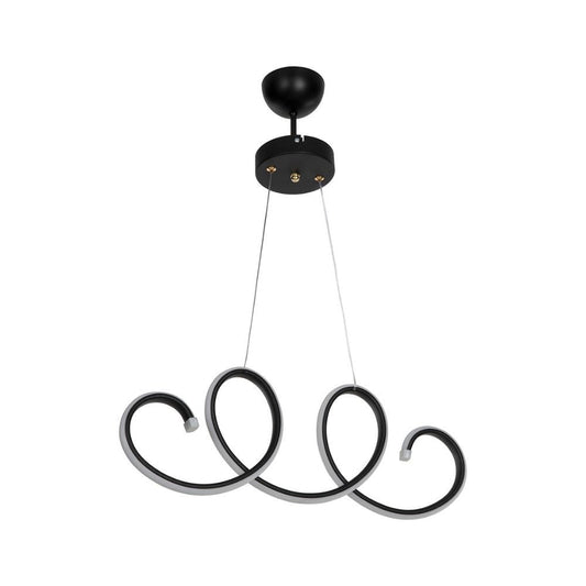 lampada a sospensione led afra forma spirale nera mdl4441, lampada a sospensione con luce diretta, perfetta per tavolo da pranzo o cucina