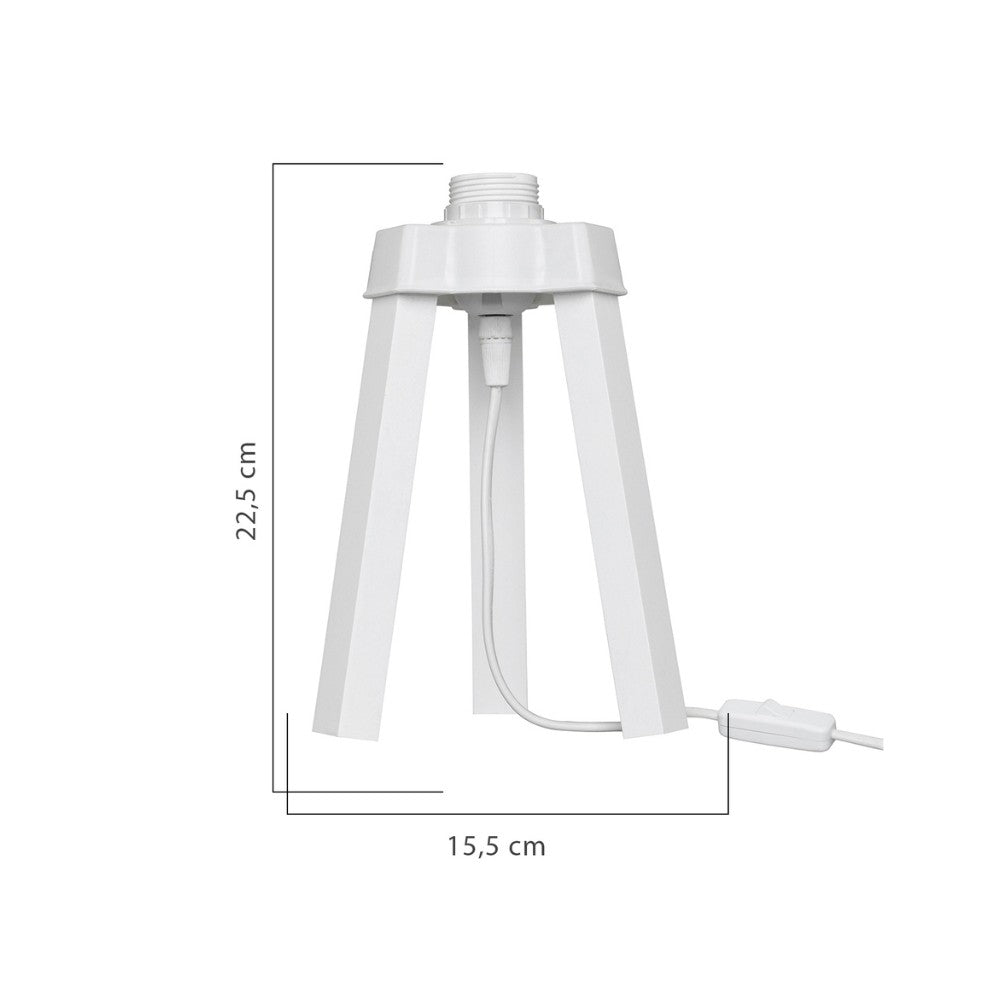 lampada da tavolo piko mdl4768 colore bianco, vista ambientata su scrivania, comodino o console