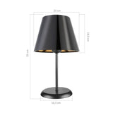 lampada da tavolo verda asz1212 in metallo e paralume tessuto nero, luce soffusa ideale per lettura o relax serale