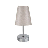 lampada da tavolo estelya az1068 cromo beige, lampada da tavolo con base stabile e paralume elegante