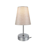 lampada da tavolo estelya az1068 cromo beige, vista ambientata su scrivania, comodino o console