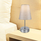 lampada da tavolo estelya az1068 cromo beige, luce soffusa ideale per lettura o relax serale