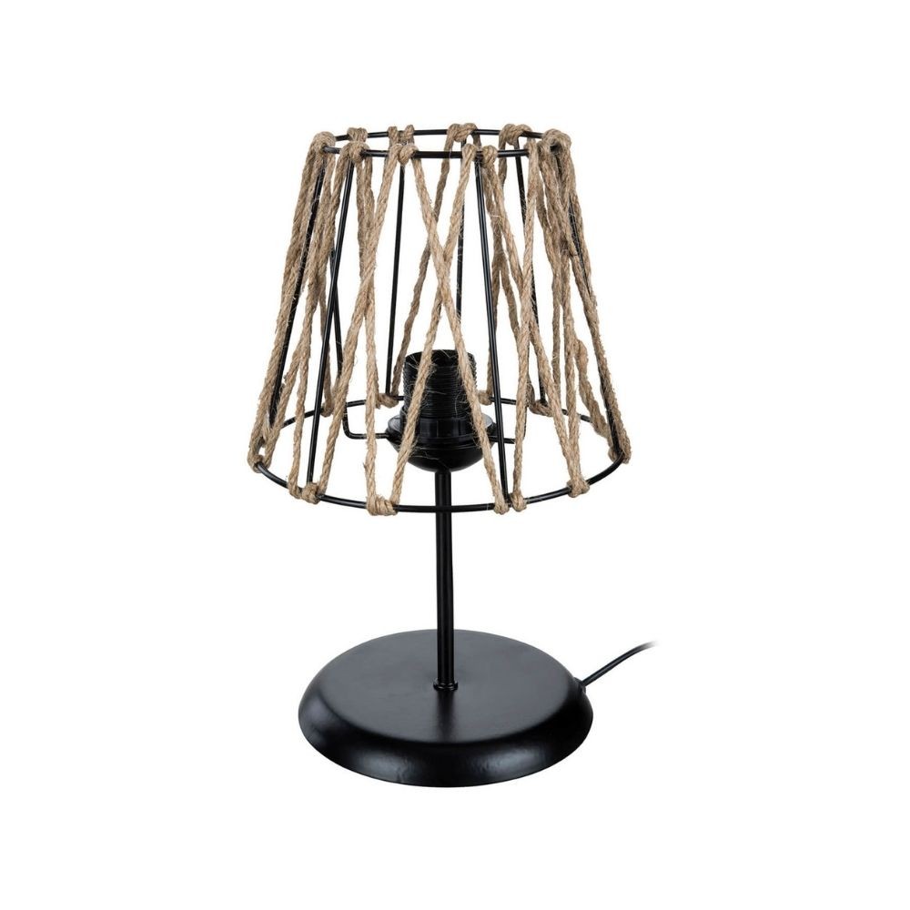 lampada da tavolo evren asz1127 in iuta, lampada da tavolo con base stabile e paralume elegante