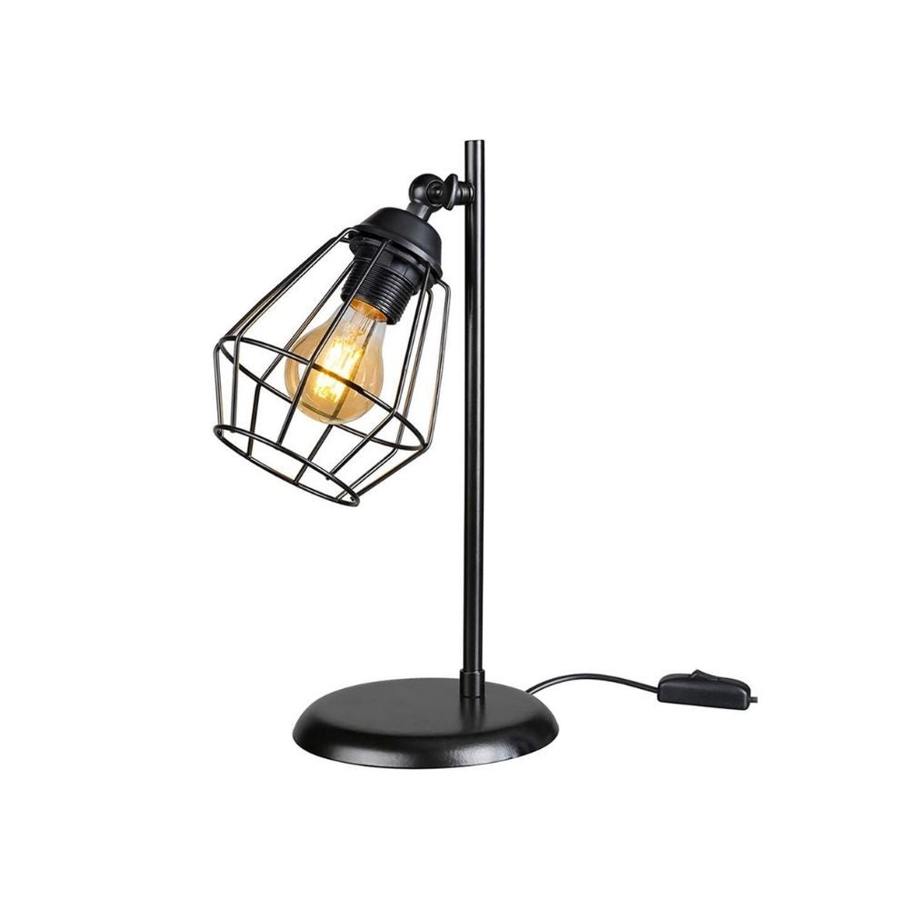 lampada da tavolo ekinoks colore nero mdl4266, vista ambientata su scrivania, comodino o console