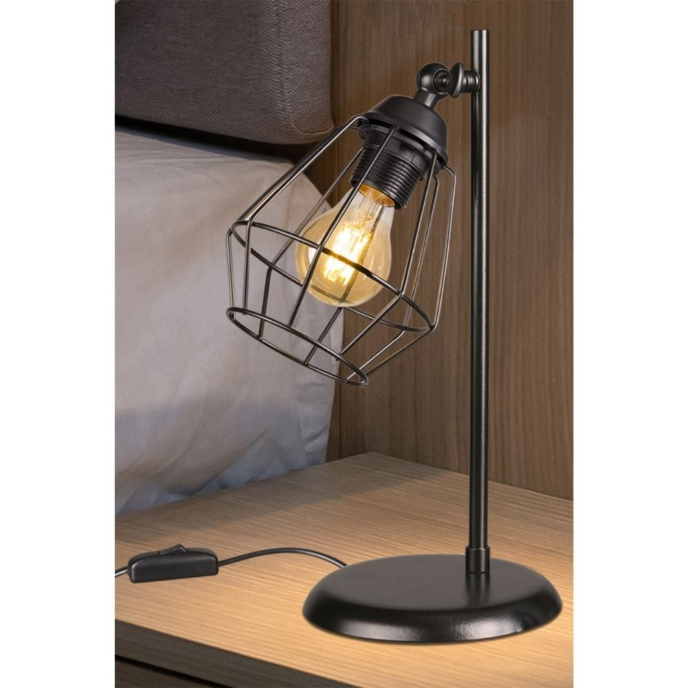 lampada da tavolo ekinoks colore nero mdl4266, luce soffusa ideale per lettura o relax serale