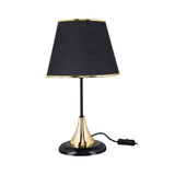 lampada da tavolo arden metallo e paralume tessuto nero asz1632, lampada da tavolo con base stabile e paralume elegante