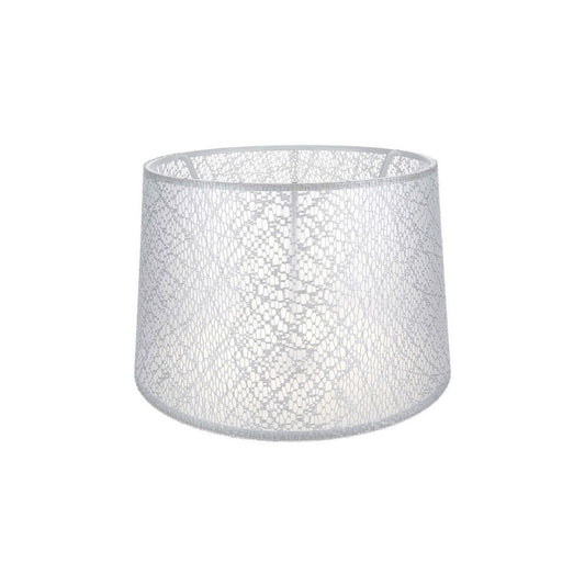 paralume deco asz1181 tessuto bianco motivo ricamo, lampada da terra alta con paralume in tessuto o metallo