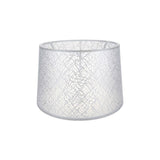 paralume deco asz1181 tessuto bianco motivo ricamo, lampada da terra alta con paralume in tessuto o metallo