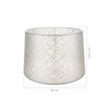 paralume deco asz1182 tessuto crema motivo ricamo, vista ambientata accanto a divano, poltrona o libreria