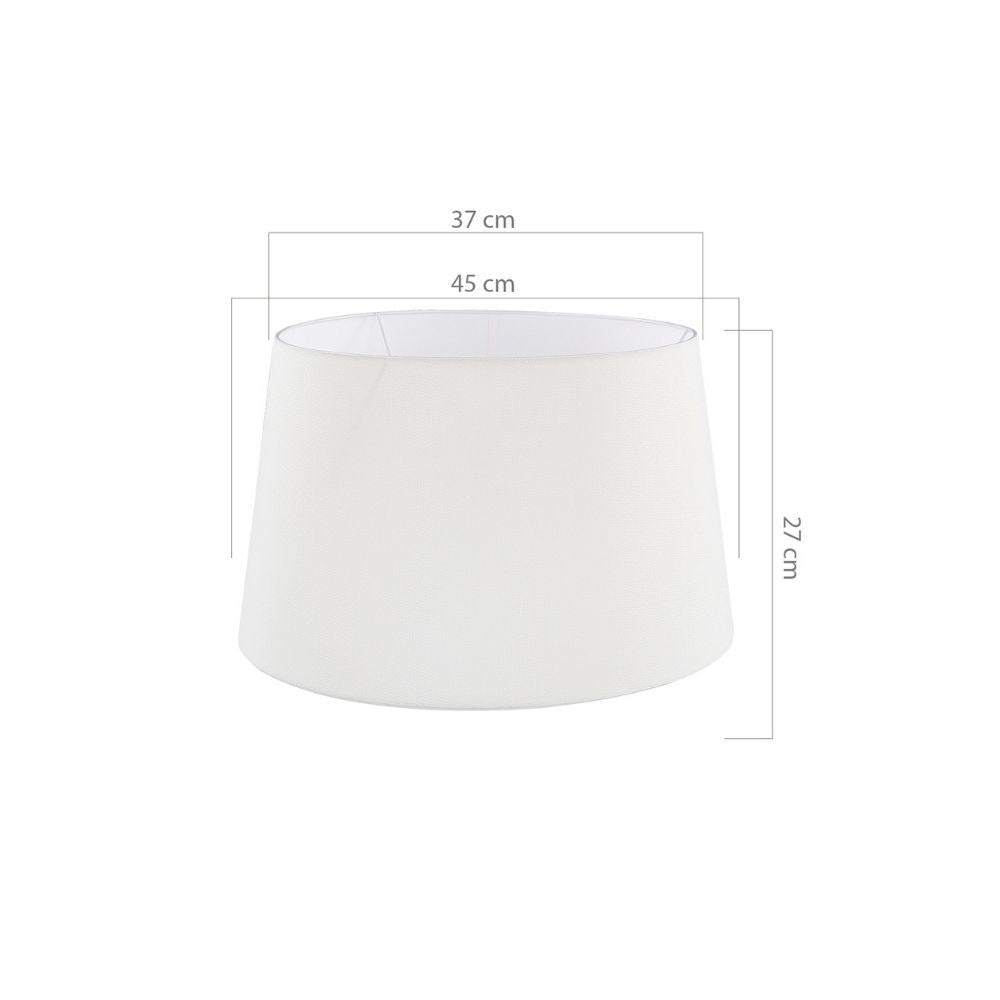 paralume tripod mdl2736 tessuto bianco, vista ambientata accanto a divano, poltrona o libreria