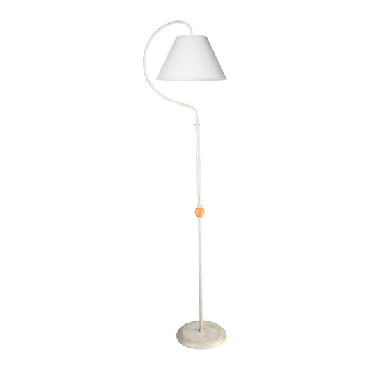 lampada da terra a stelo geo asz1043 con paralume tessuto bianco, lampada da terra alta con paralume in tessuto o metallo