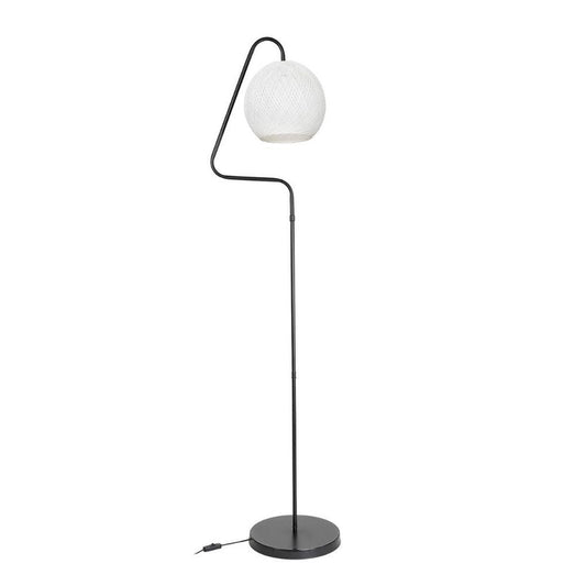 lampada da terra a stelo yumak mdl4256 grigio e paralume tessuto bianco, lampada da terra alta con paralume in tessuto o metallo