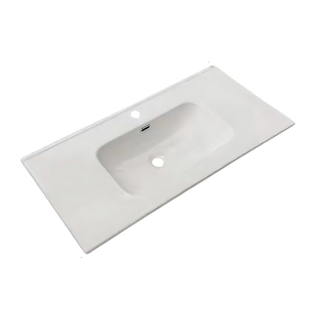 lavabo consolle da appoggio vas836-100 101x46.5x14 cm. bianco, lavabo moderno ideale per bagni eleganti e funzionali
