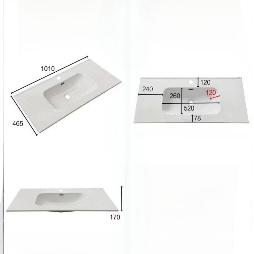lavabo consolle da appoggio vas836-100 101x46.5x14 cm. bianco, vista ambientata con mobile da bagno coordinato