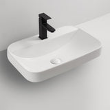 lavabo da semincasso cup6026b in ceramica 60x40x16.5 cm bianco, lavabo moderno ideale per bagni eleganti e funzionali
