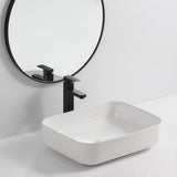 lavabo da appoggio bowl9391b in ceramica 50x39x13 cm. bianco, lavabo moderno ideale per bagni eleganti e funzionali