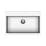 waltz 78x51 lavello una vasca bianca, lavello in granito a una vasca, vista frontale