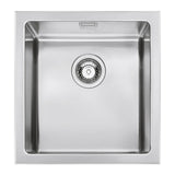 lavello smeg vqr40 una vasca 40x50 cm semifilo inox, lavello in acciaio inox a una vasca, vista frontale