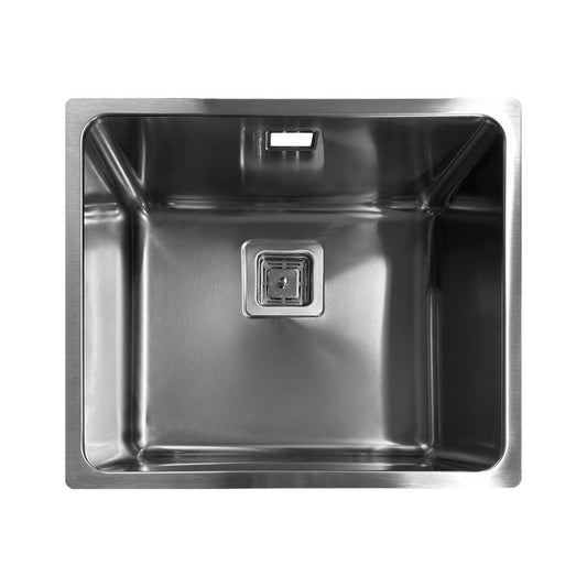lavello sottotop vasca45 foro quadro inox, lavello in acciaio inox a una vasca, vista frontale