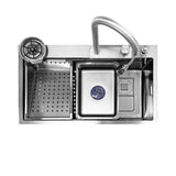 lavello incasso sa3541 una vasca 75x45 cm. completo di accessori colore inox, lavello in acciaio inox a una vasca, vista frontale