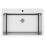 lavello da incasso sa233 1 vasca 76x50.5 cm. inox, lavello in acciaio inox a una vasca, vista frontale