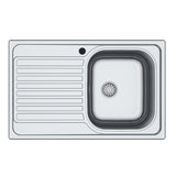 lavello classic 273 79x50 cm sinistro, lavello in acciaio inox a una vasca, vista frontale