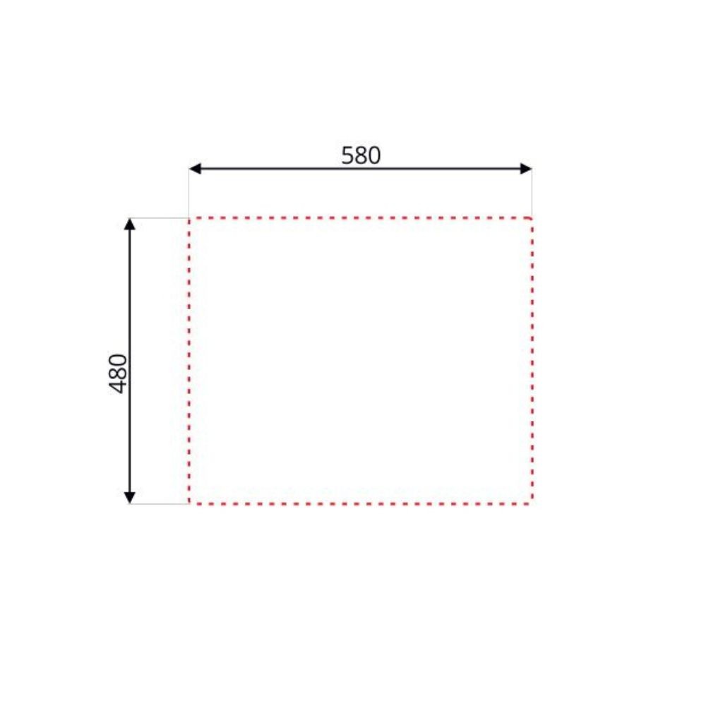 lavello 60x50 reversibile rondo' ec196, vista laterale con bordo incasso a filo o semifilo