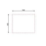 lavello 60x50 reversibile rondo' ec196, vista laterale con bordo incasso a filo o semifilo