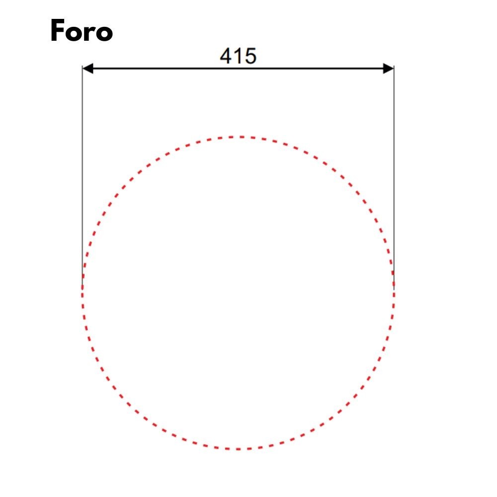 lavello rotondo diametro 43,5 cm rondo' ec192, lavello singolo installato in top cucina moderno
