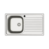 lavello incasso cucina mp861vdx acciaio 86x50 cm una vasca e gocciolatoio destro, lavello in acciaio inox a una vasca, vista frontale